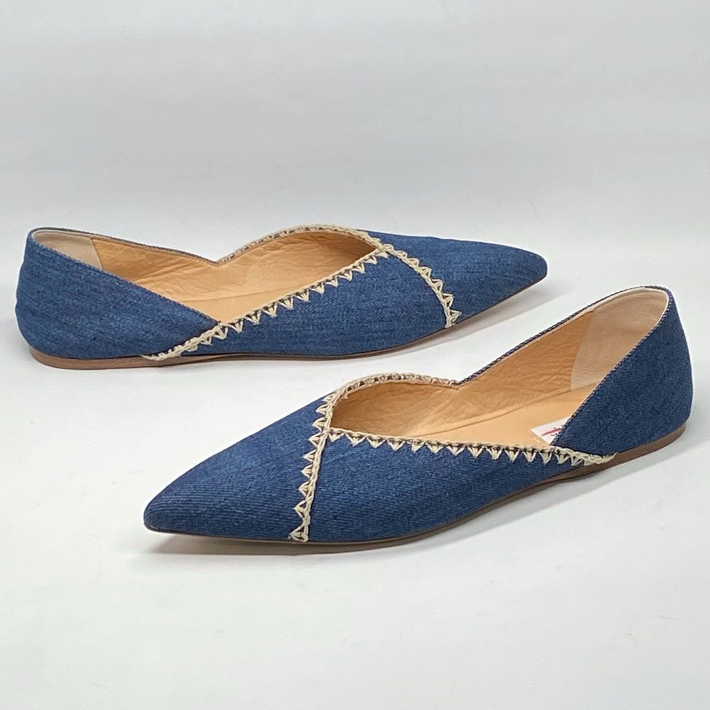 Gabriela Hearst Avner Denim Stitch Ballerina Flats size 38